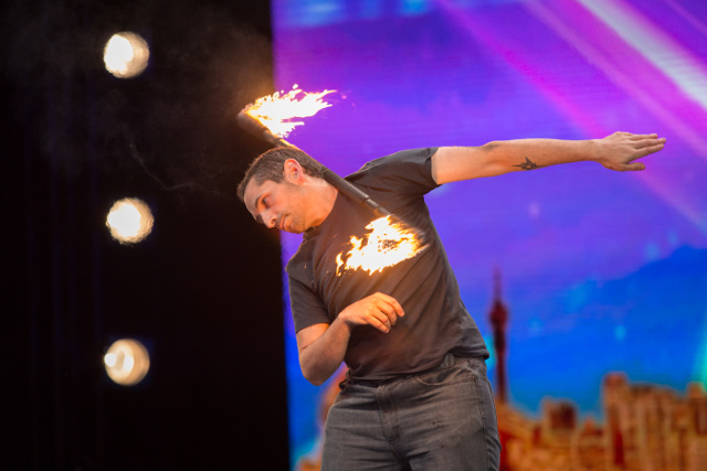 Steven Mullins had an inferno of a performance on the SA's Got Talent stage. 